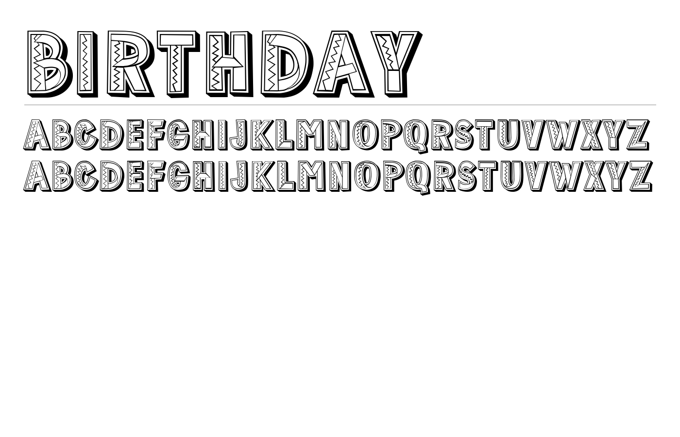 Birthday Font preview