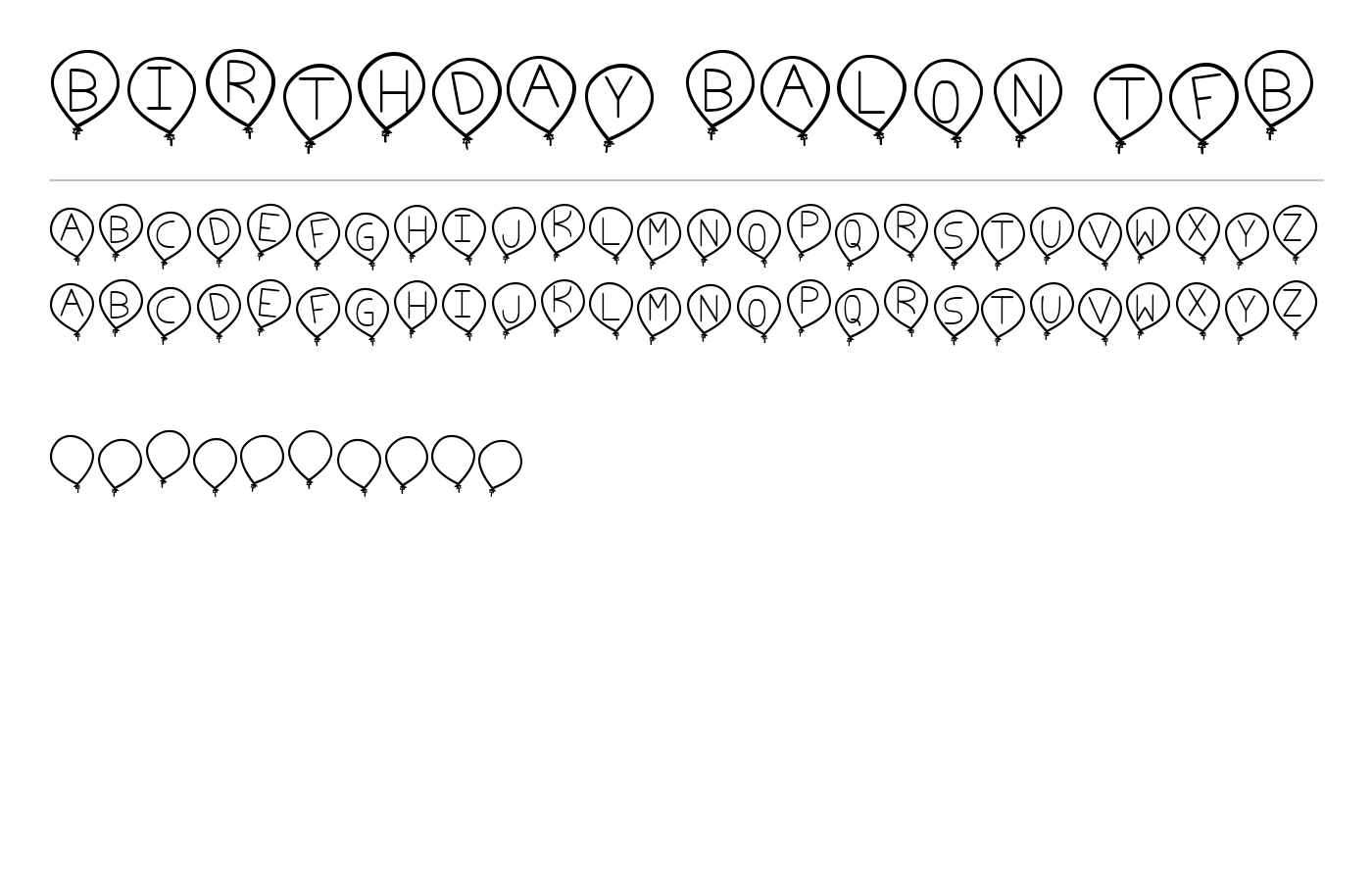 birthday balon tfb Font preview