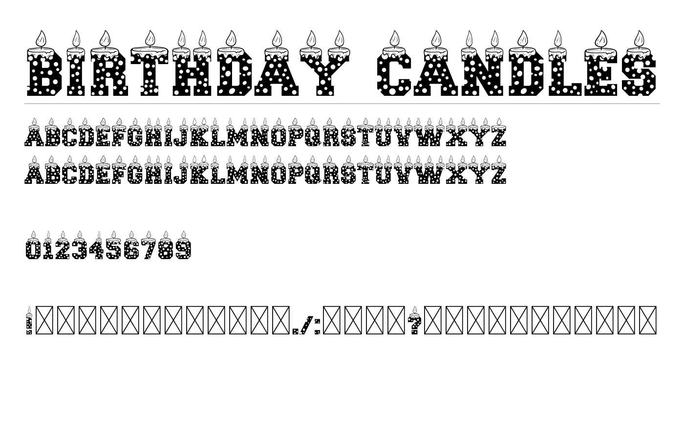 Birthday Candles Font preview