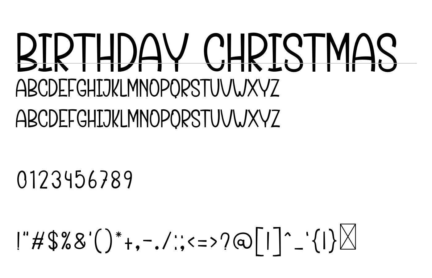 Birthday Christmas Font preview