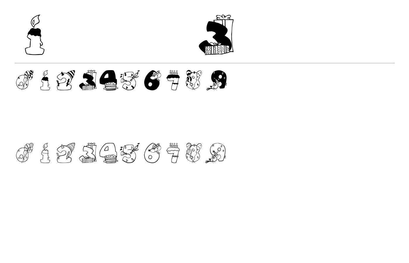 BirthdayDigits Font preview