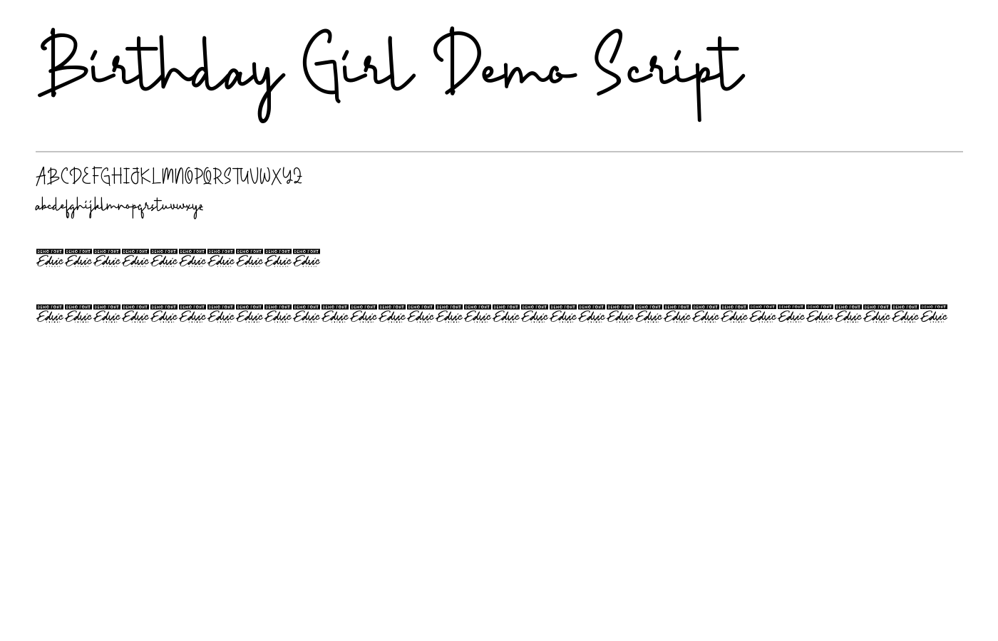 Birthday Girl Demo Font preview