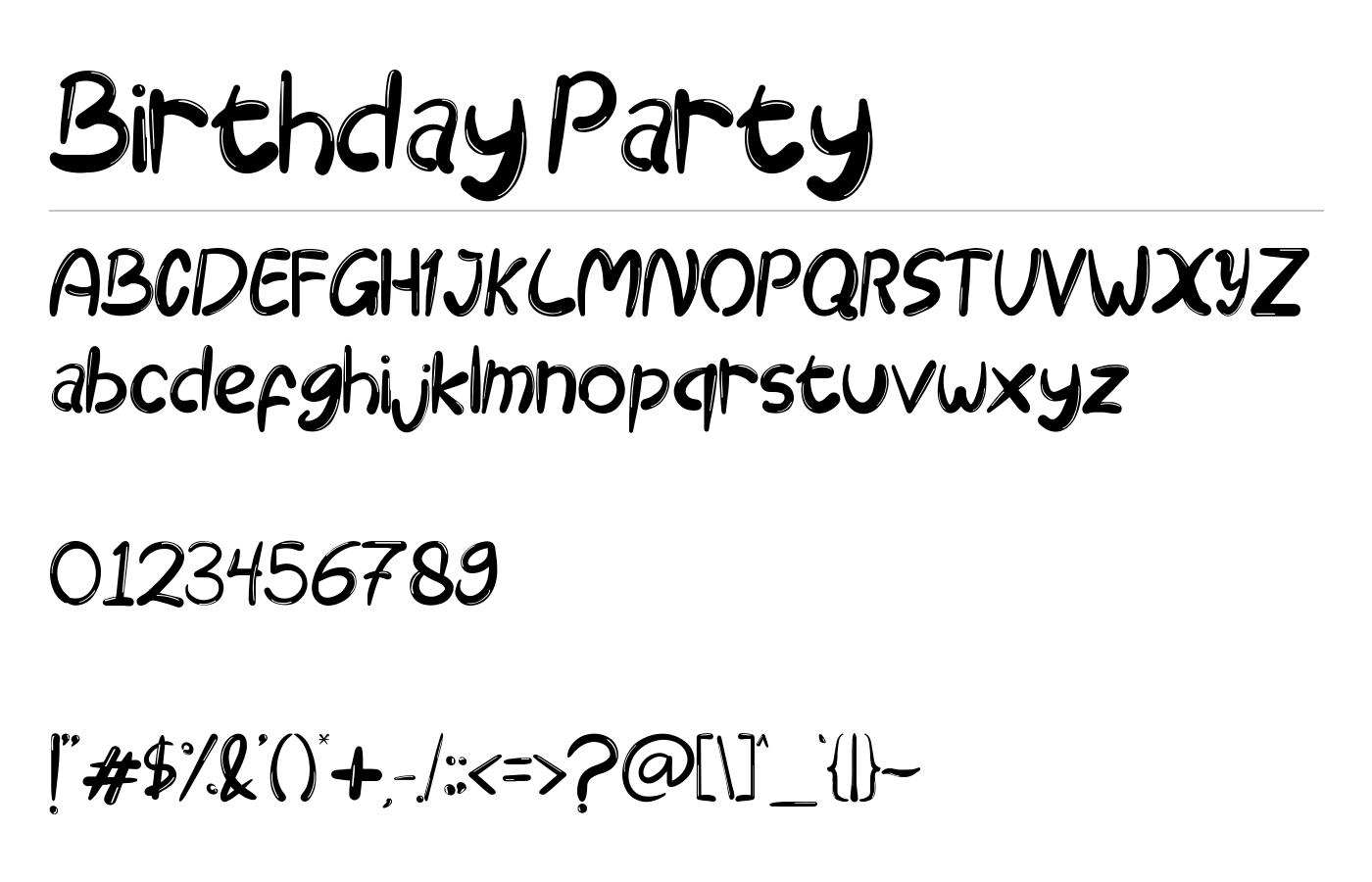 Birthday Party Font preview