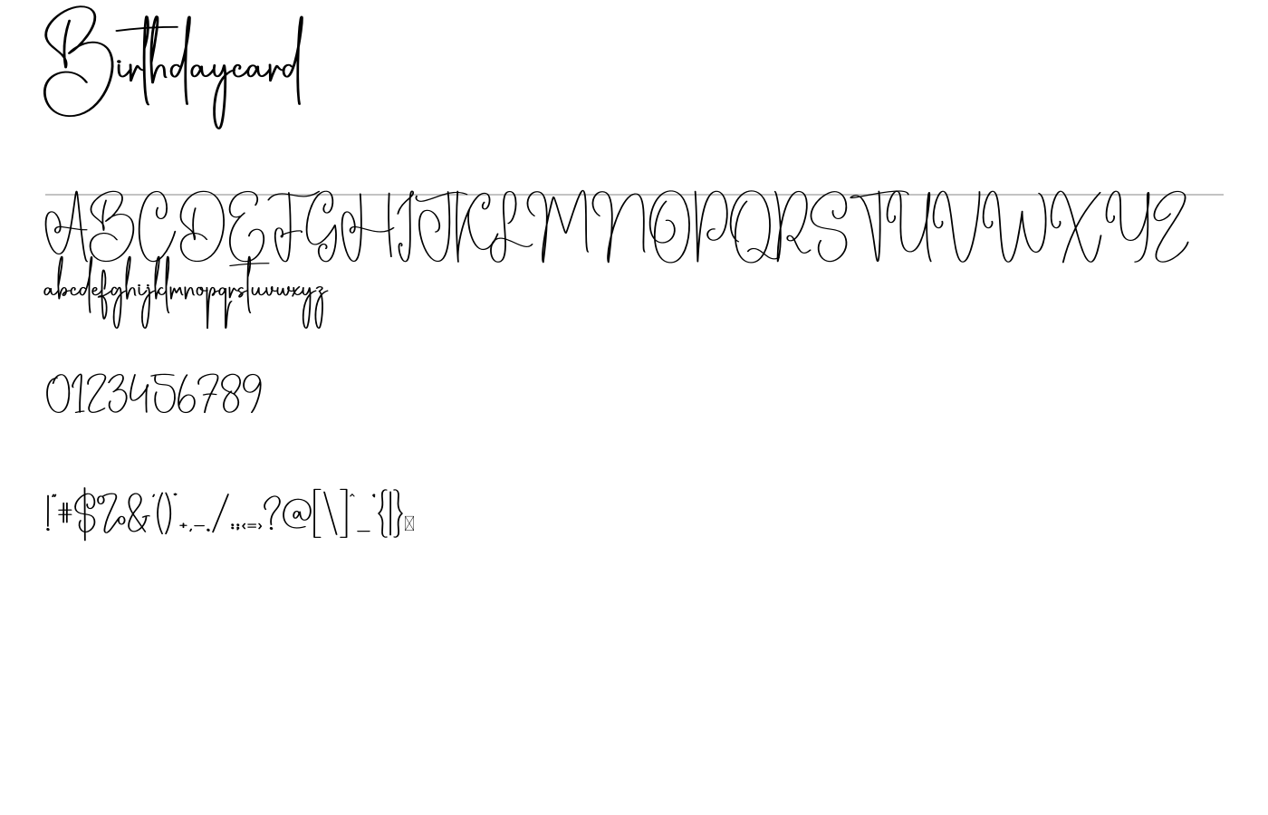 Birthdaycard Font preview