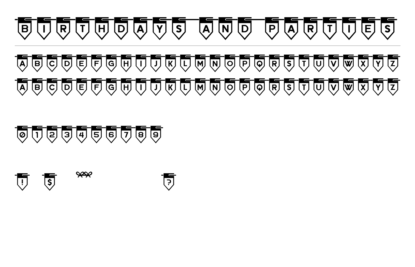 Birthdays and Parties Font preview