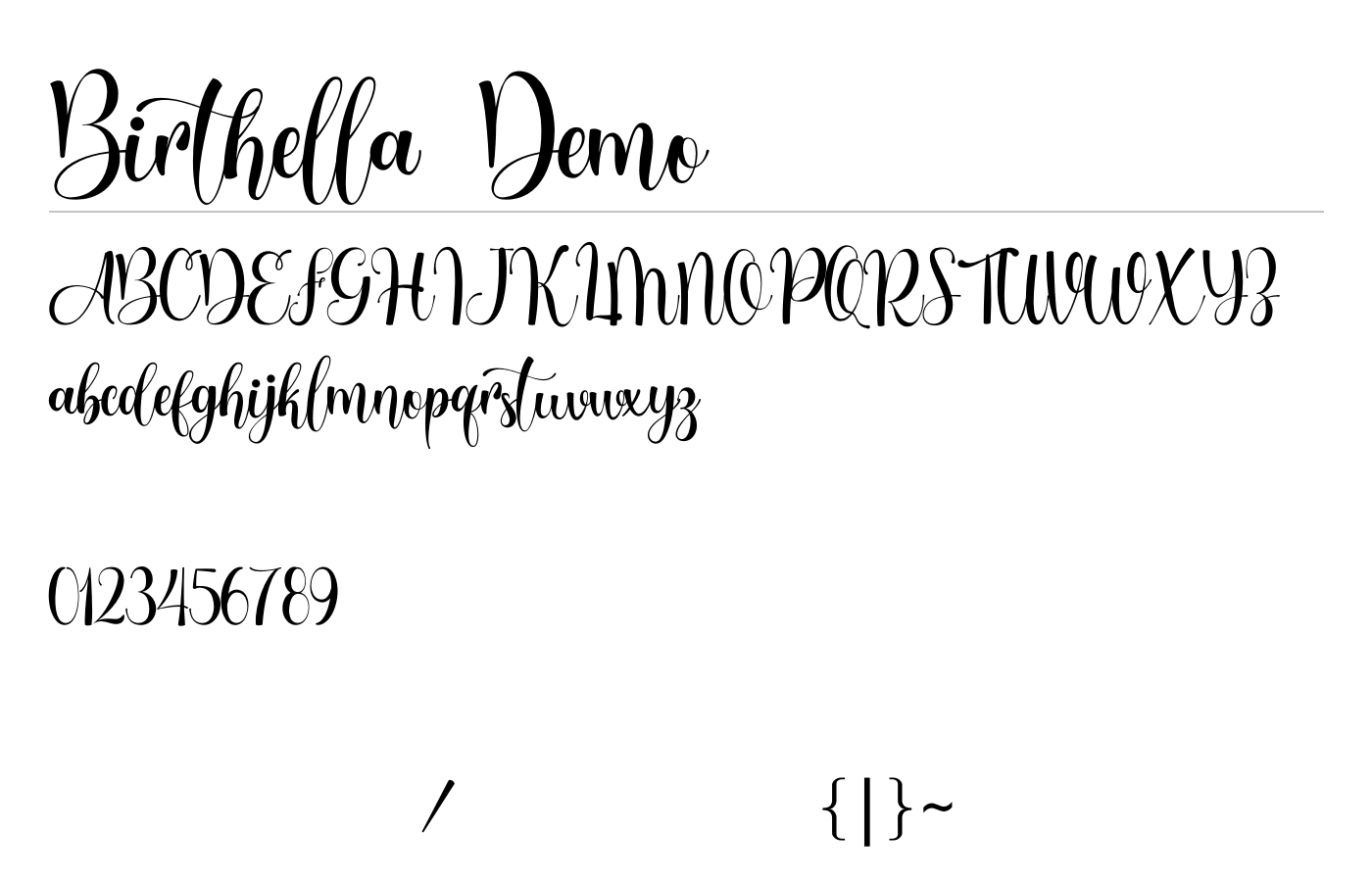 Birthella Demo Font preview