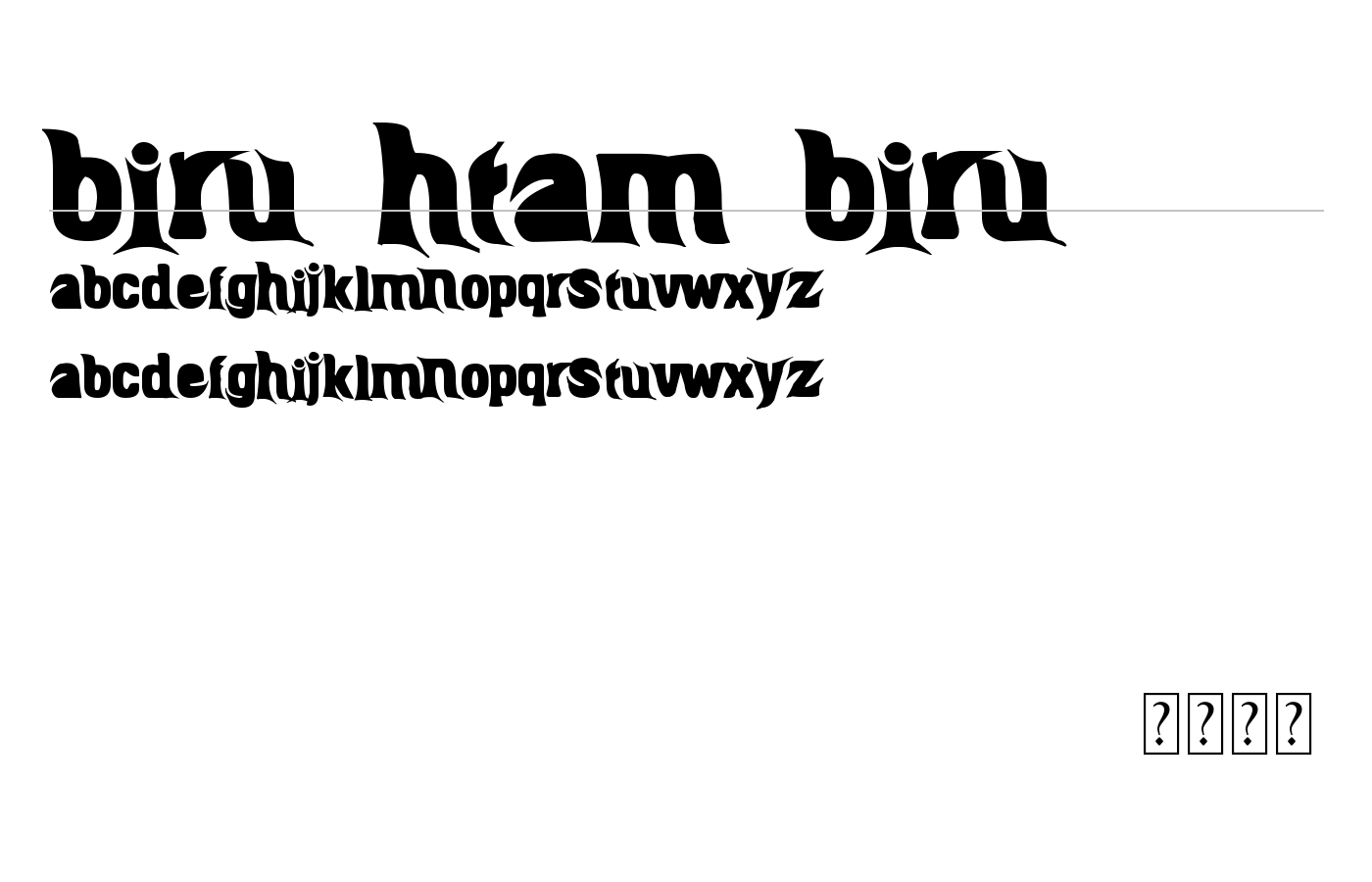 BIRU-HTAM-BIRU Font preview