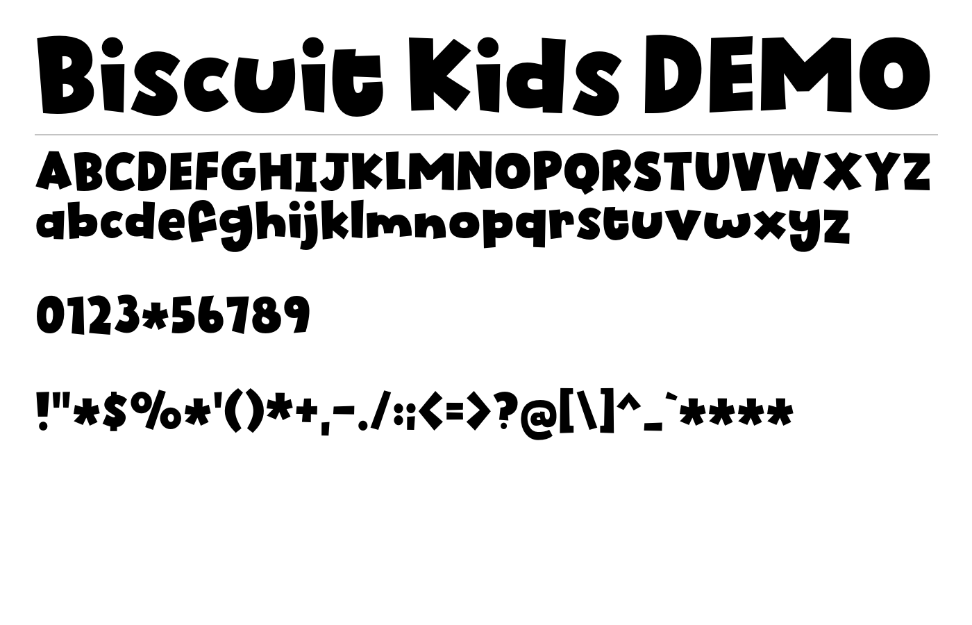 Biscuit Kids DEMO Font preview