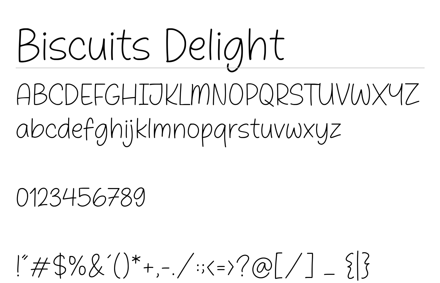Biscuits Delight Font preview