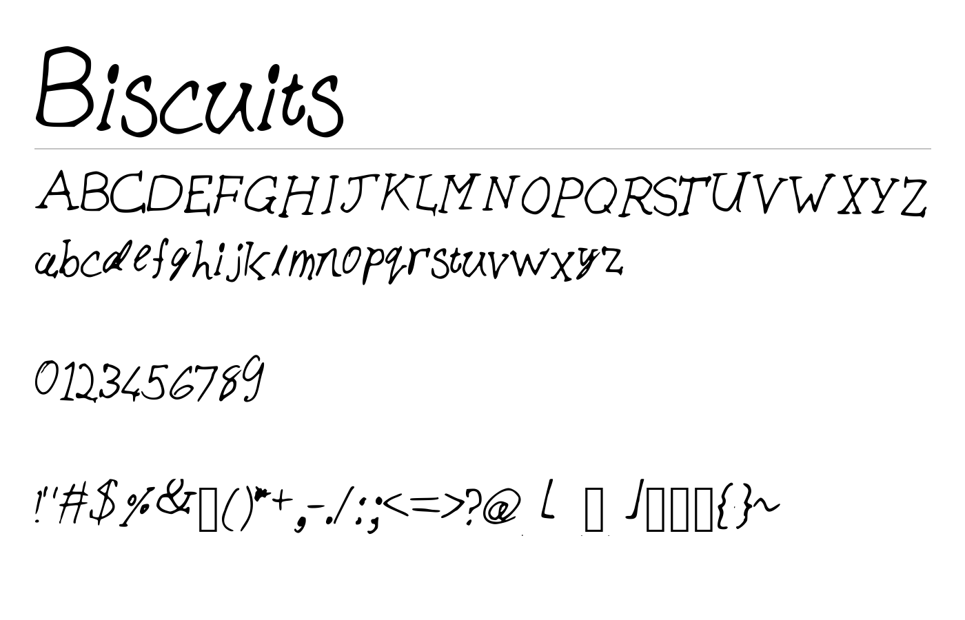 Biscuits Font preview