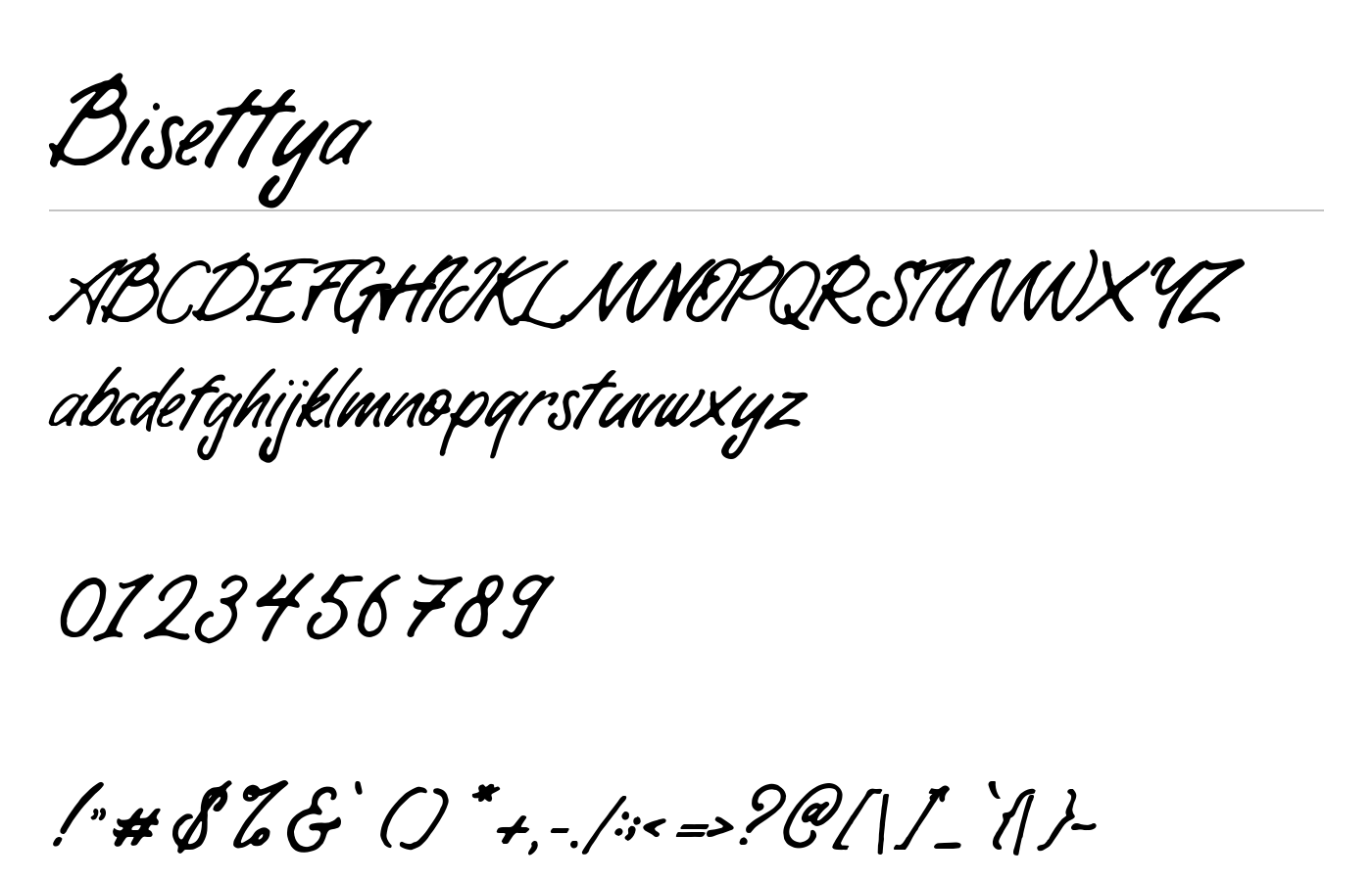 Bisettya Font preview