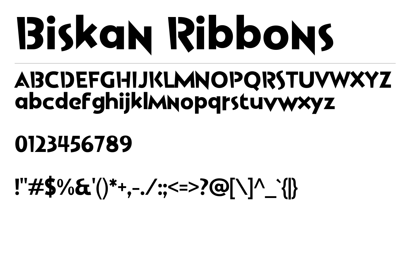 Biskan Ribbons Font preview