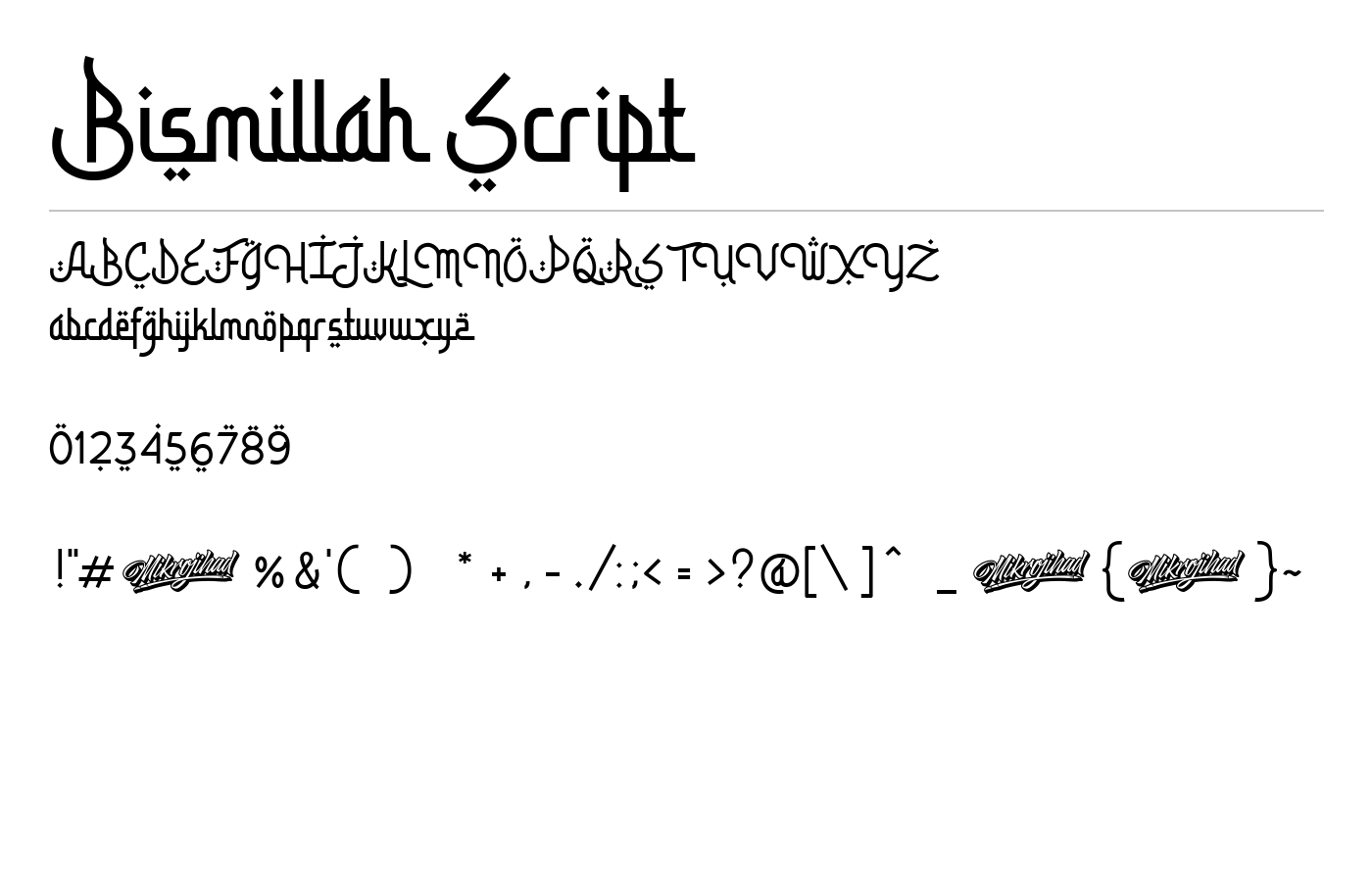 Bismillah Script Font preview