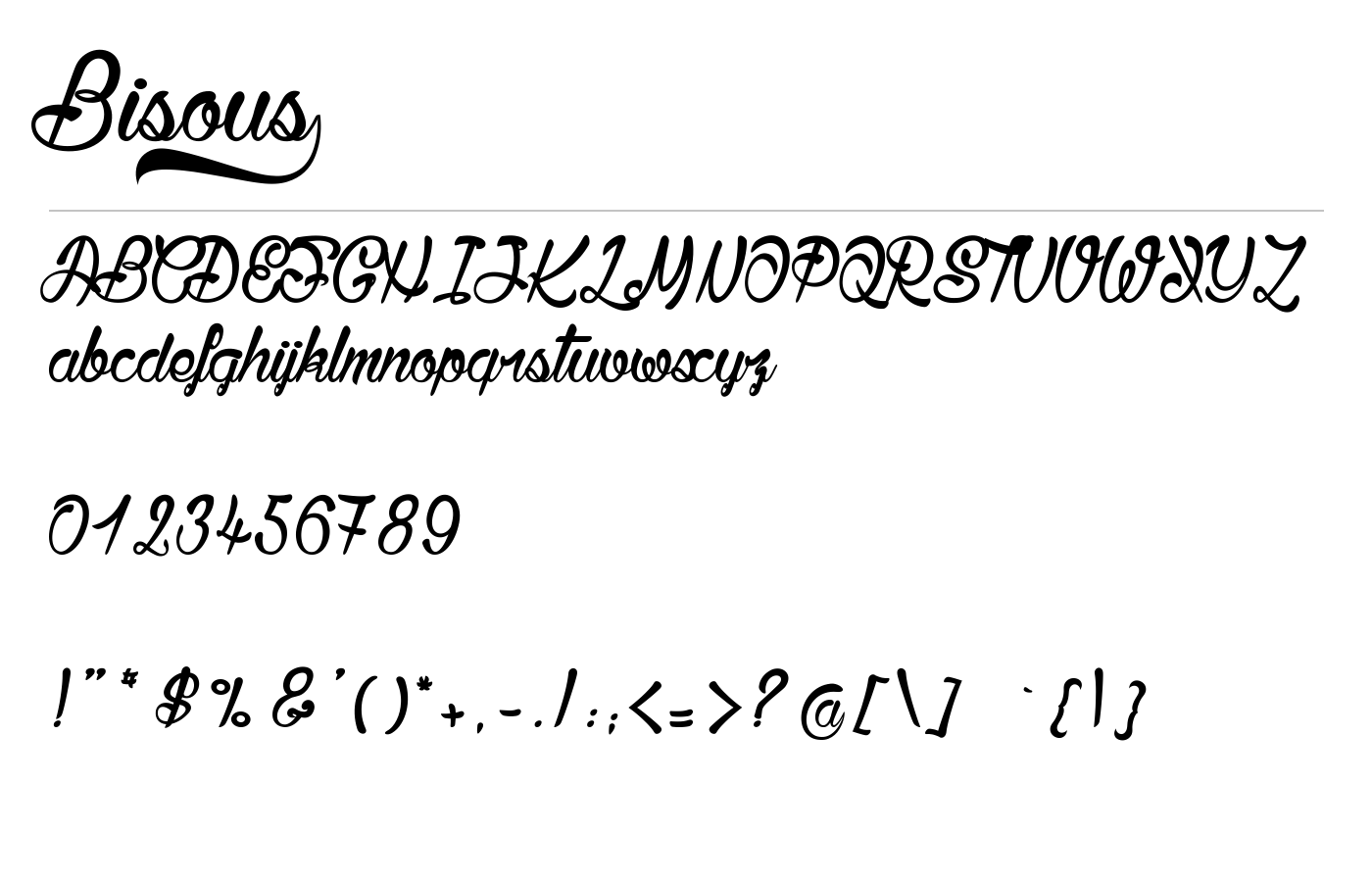 Bisous£ Font preview
