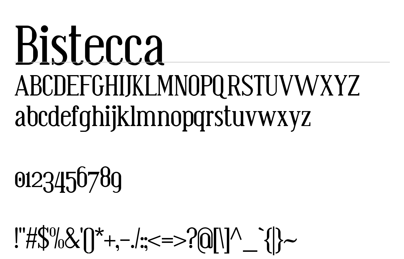 Bistecca Font preview