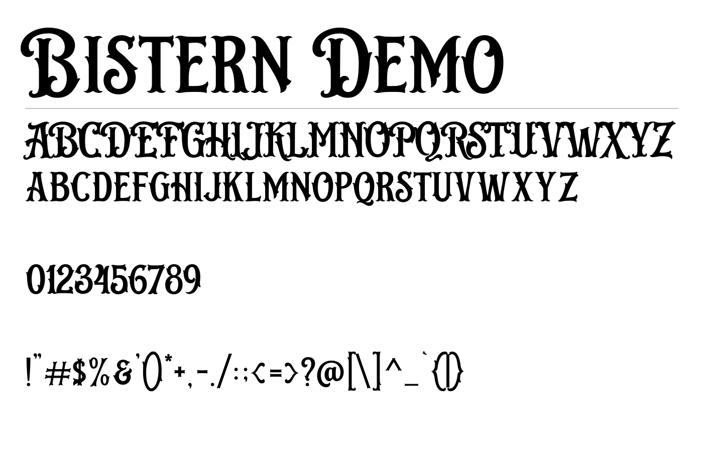 Bistern Demo Font preview