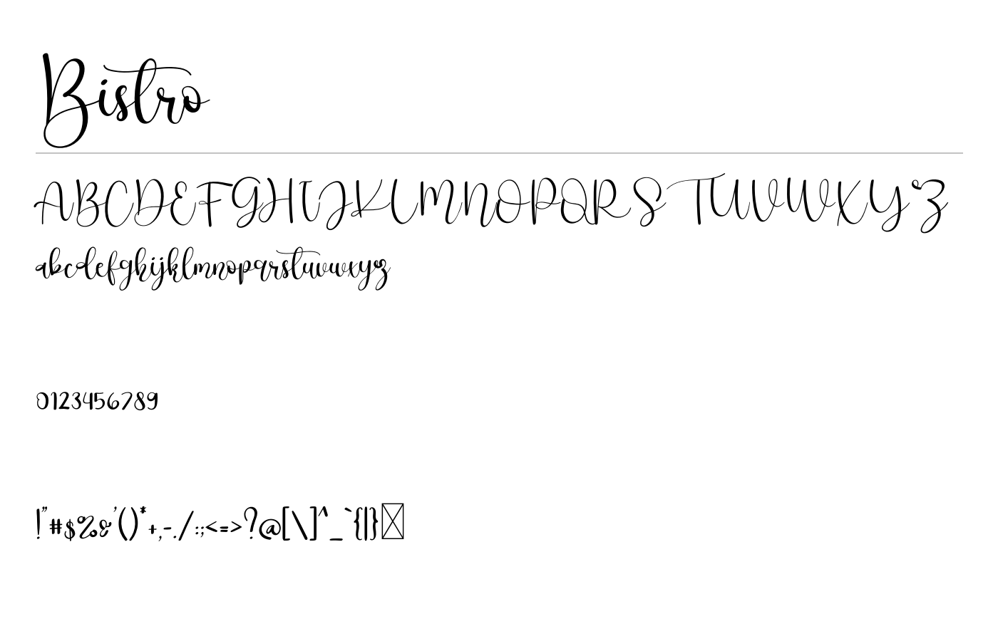 Bistro Font preview