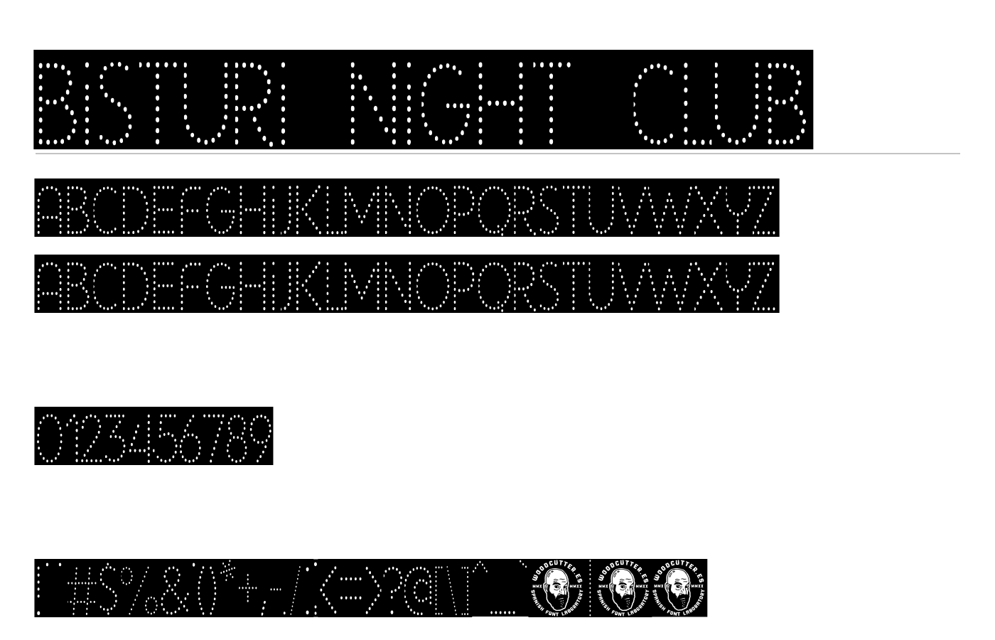 bisturi night club Font preview