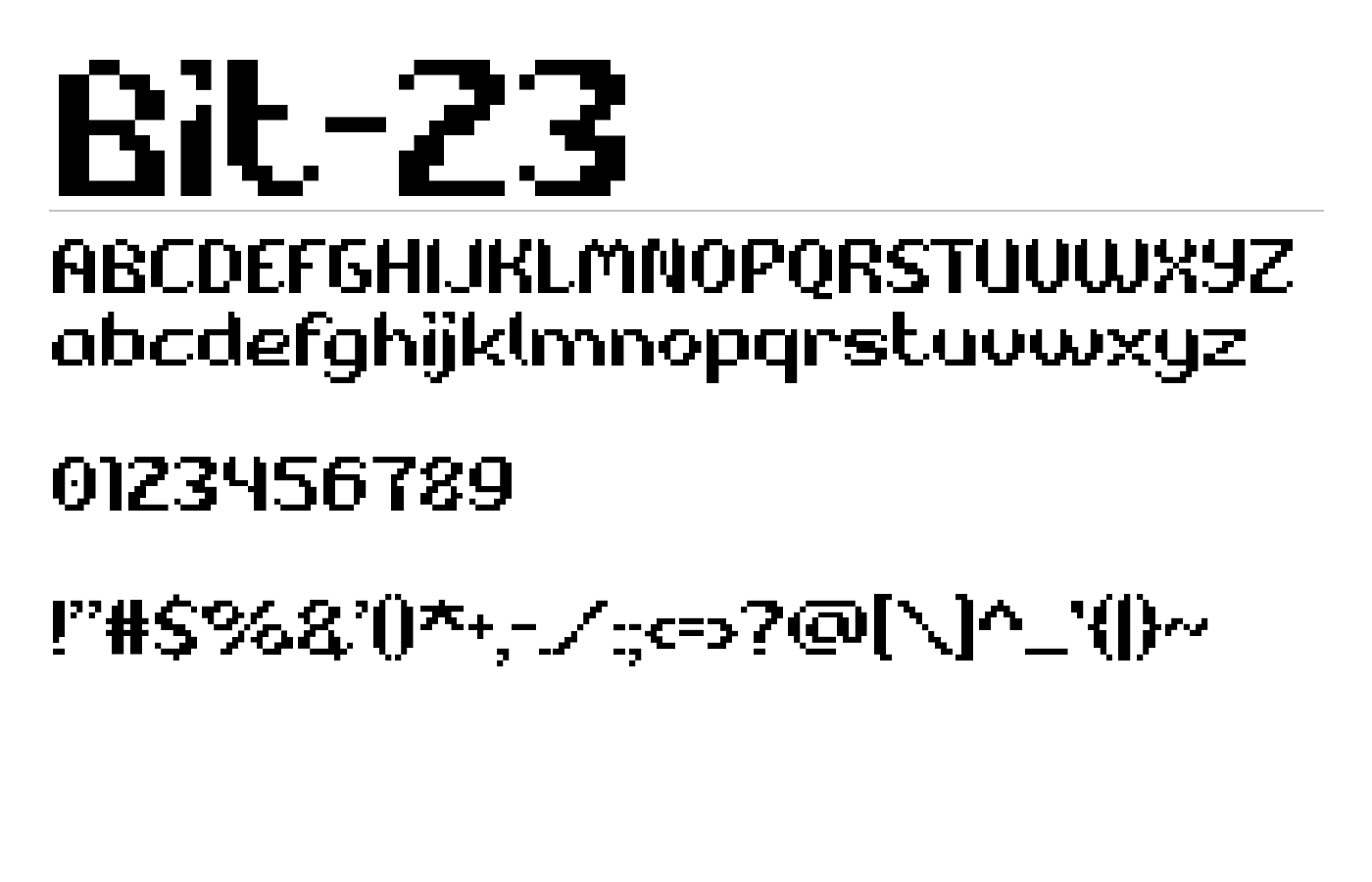 Bit-23 Font preview