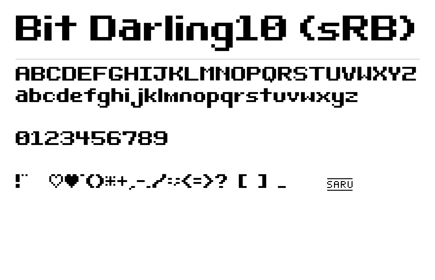 Bit Darling10 (sRB) Font preview