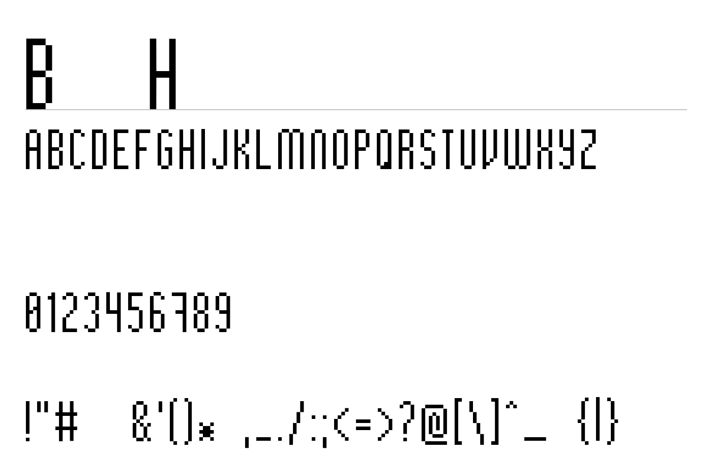 BitHigh Font preview
