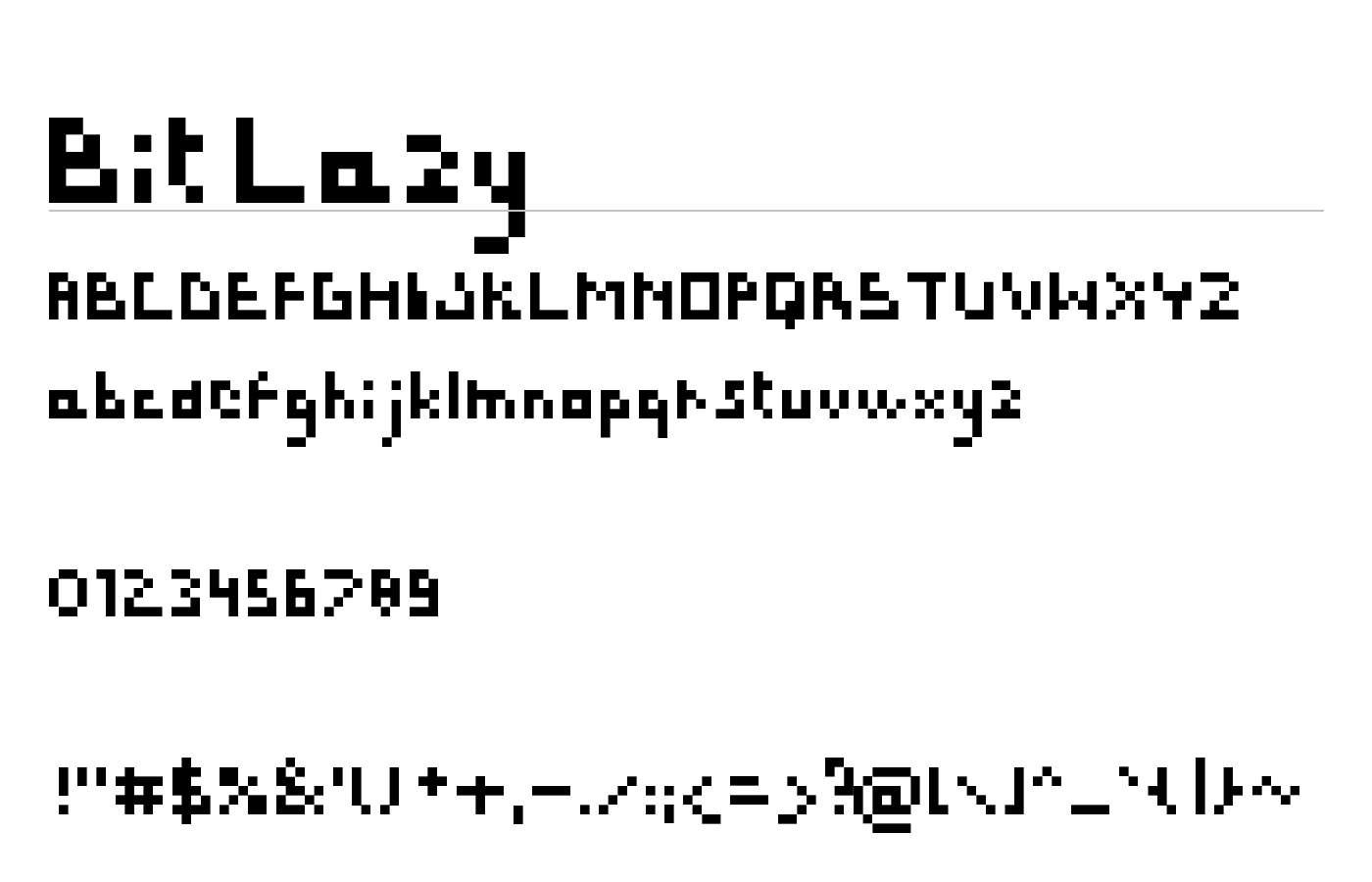 Bit Lazy Font preview