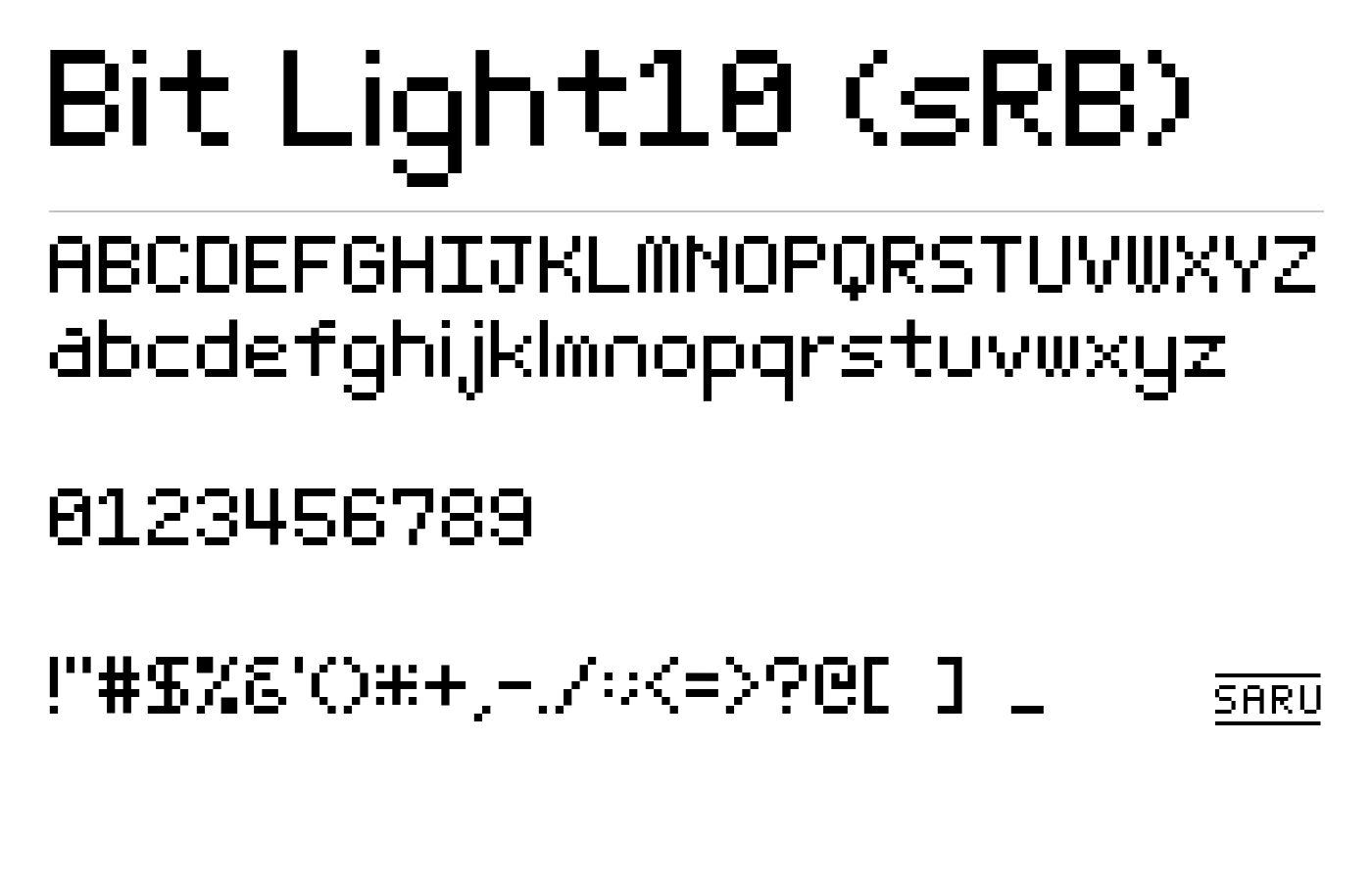 Bit Light10 (sRB) Font preview