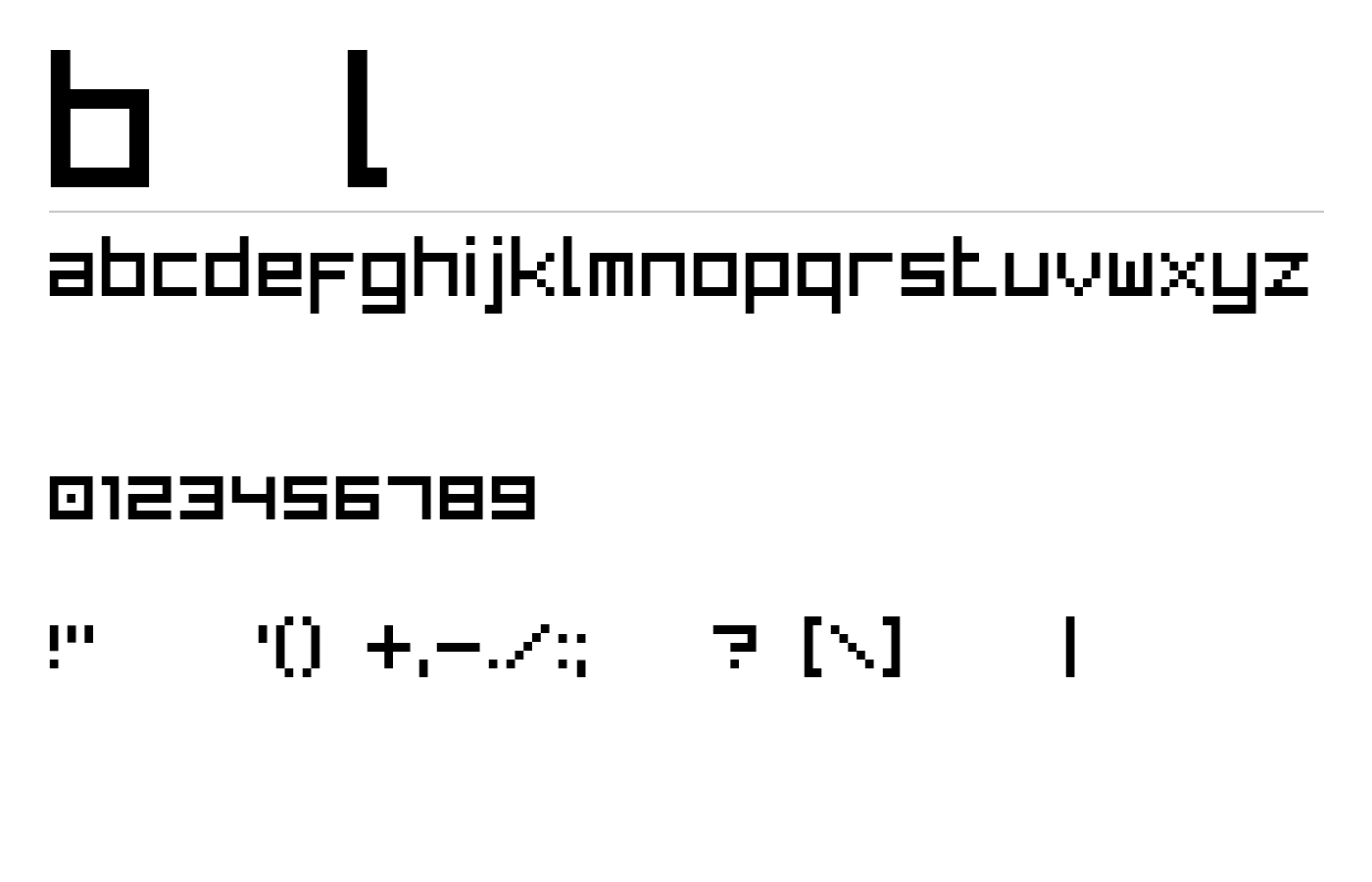 BitLow Font preview