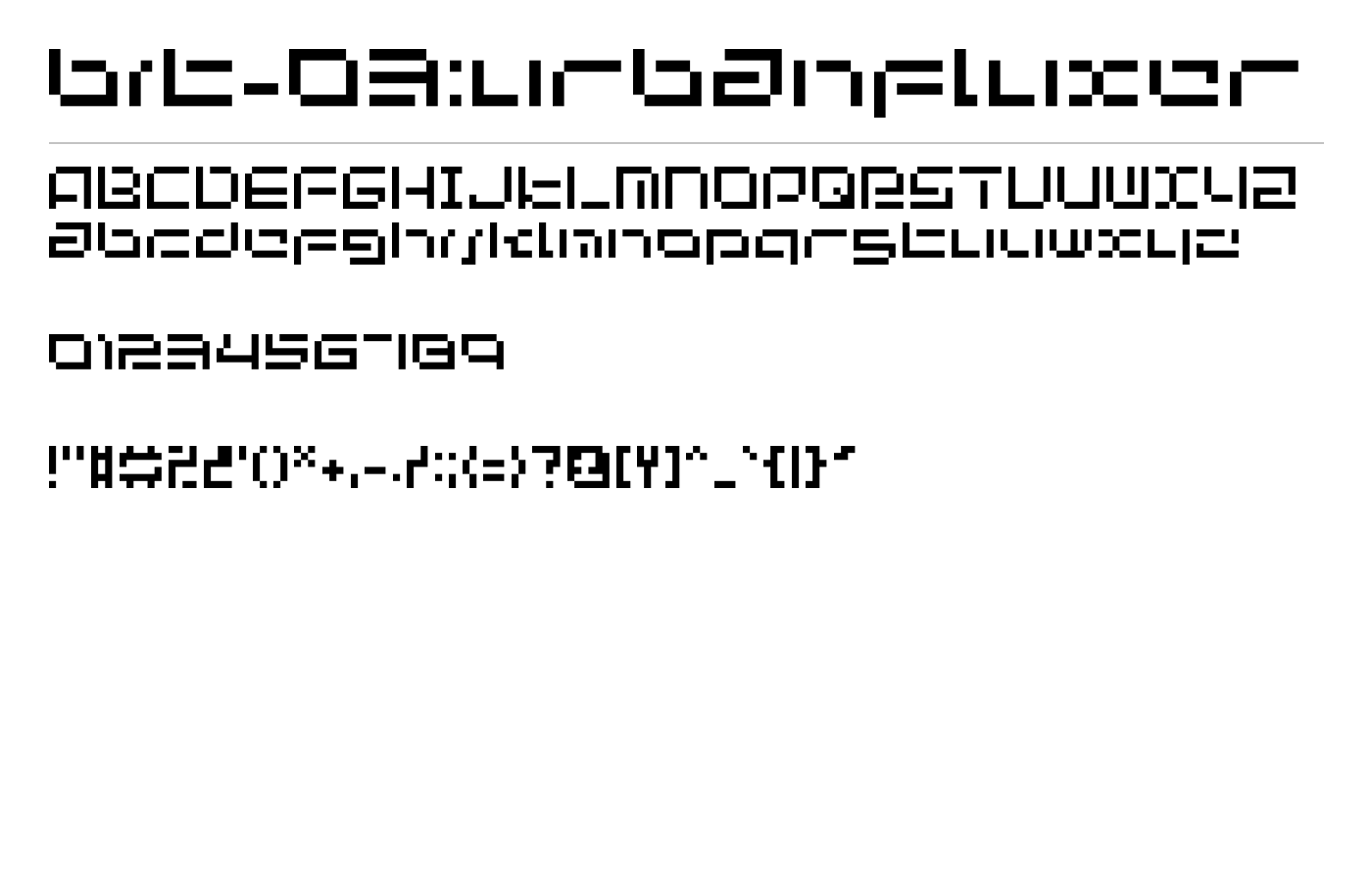 bit-03:urbanfluxer Font preview