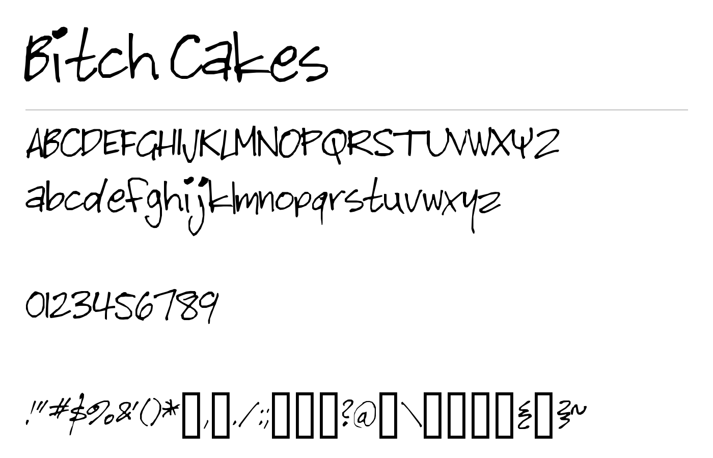 Bitch Cakes Font preview