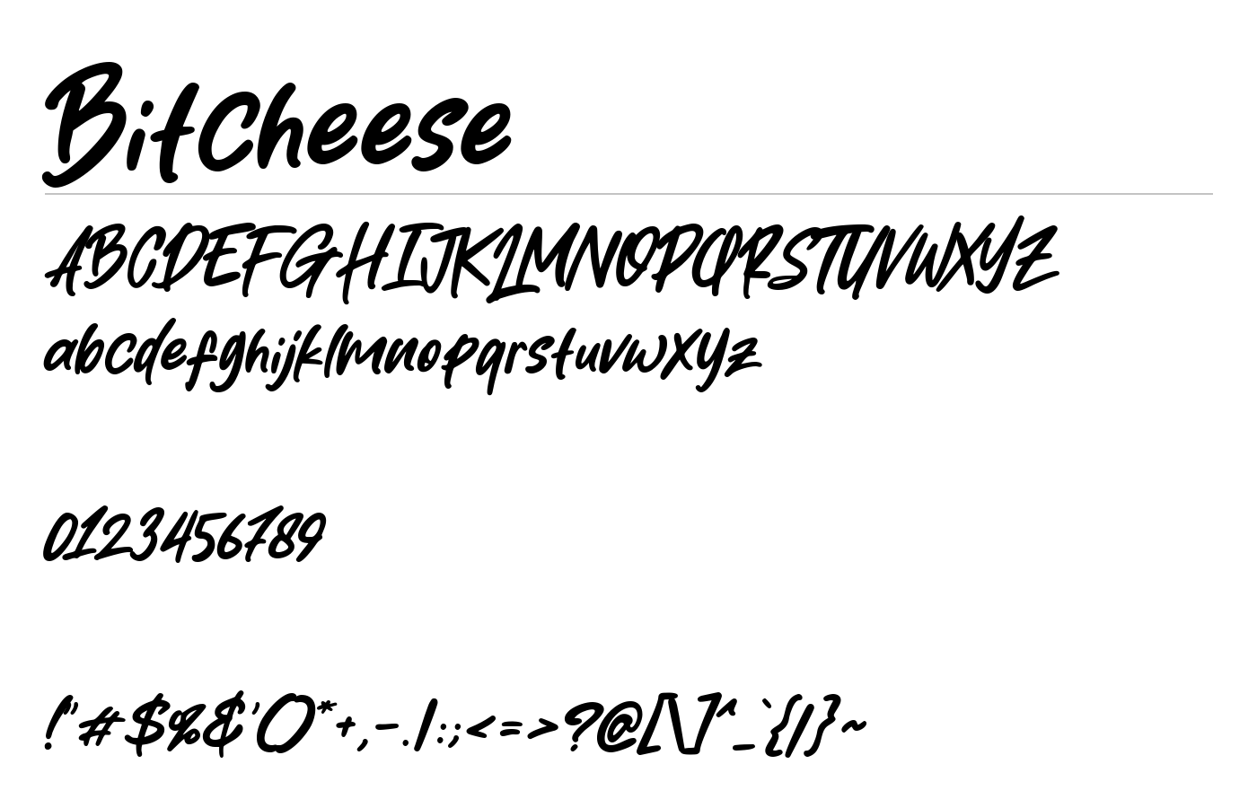 Bitcheese Font preview