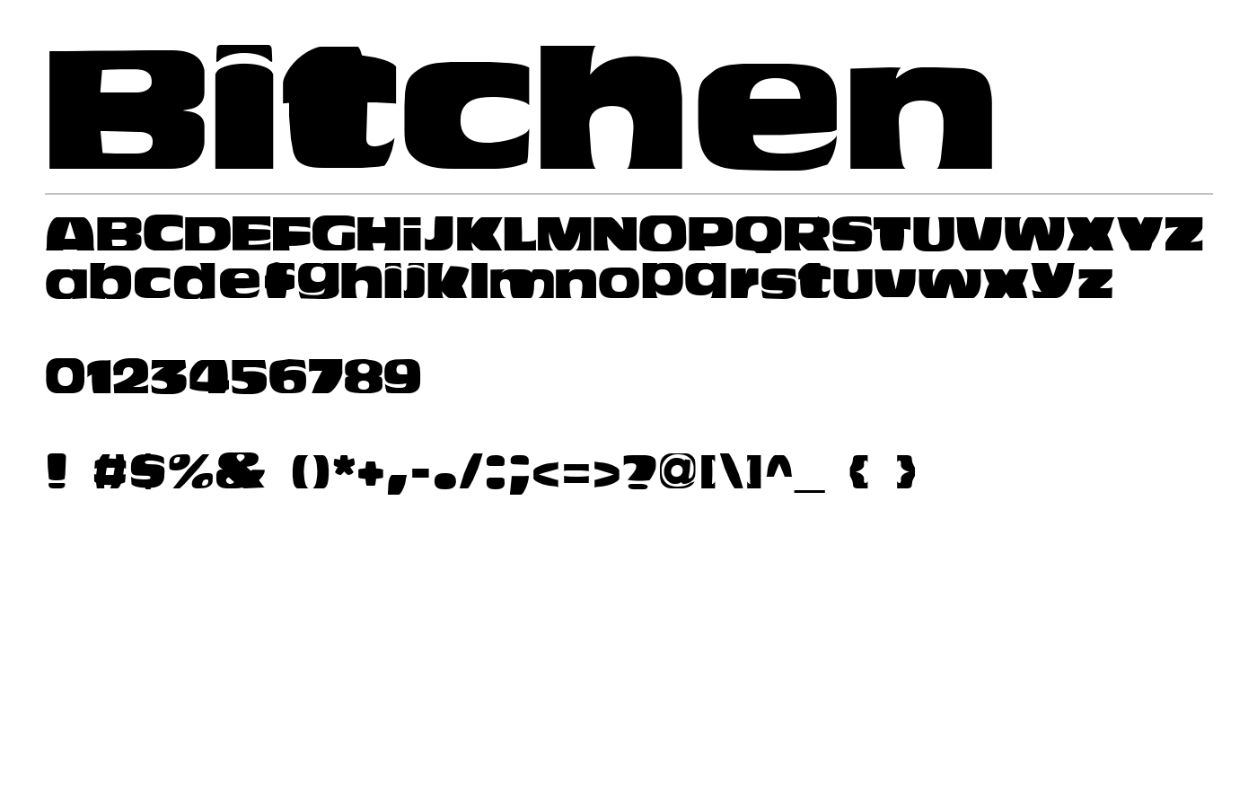 Bitchen Font preview
