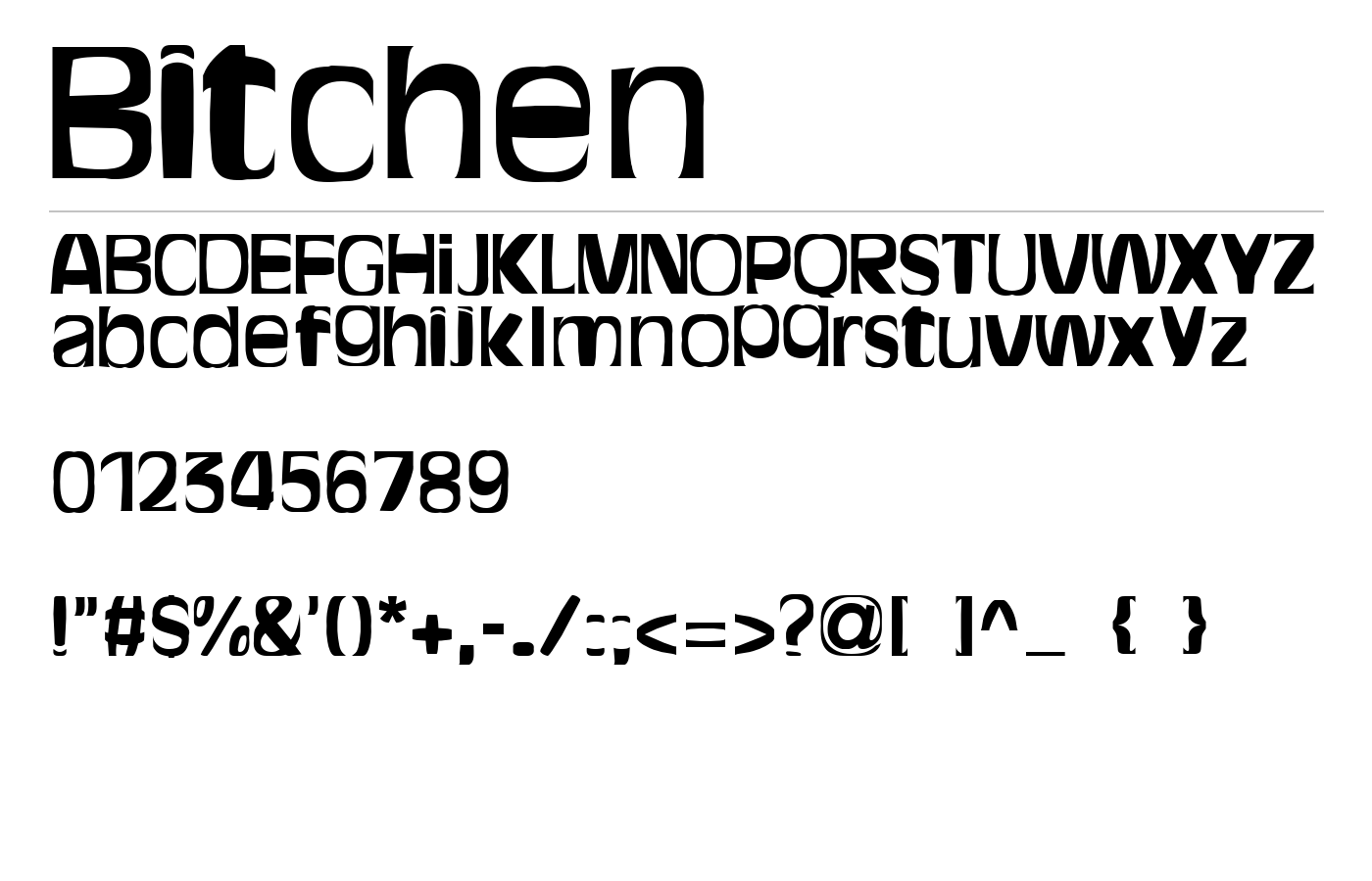 Bitchen Font preview