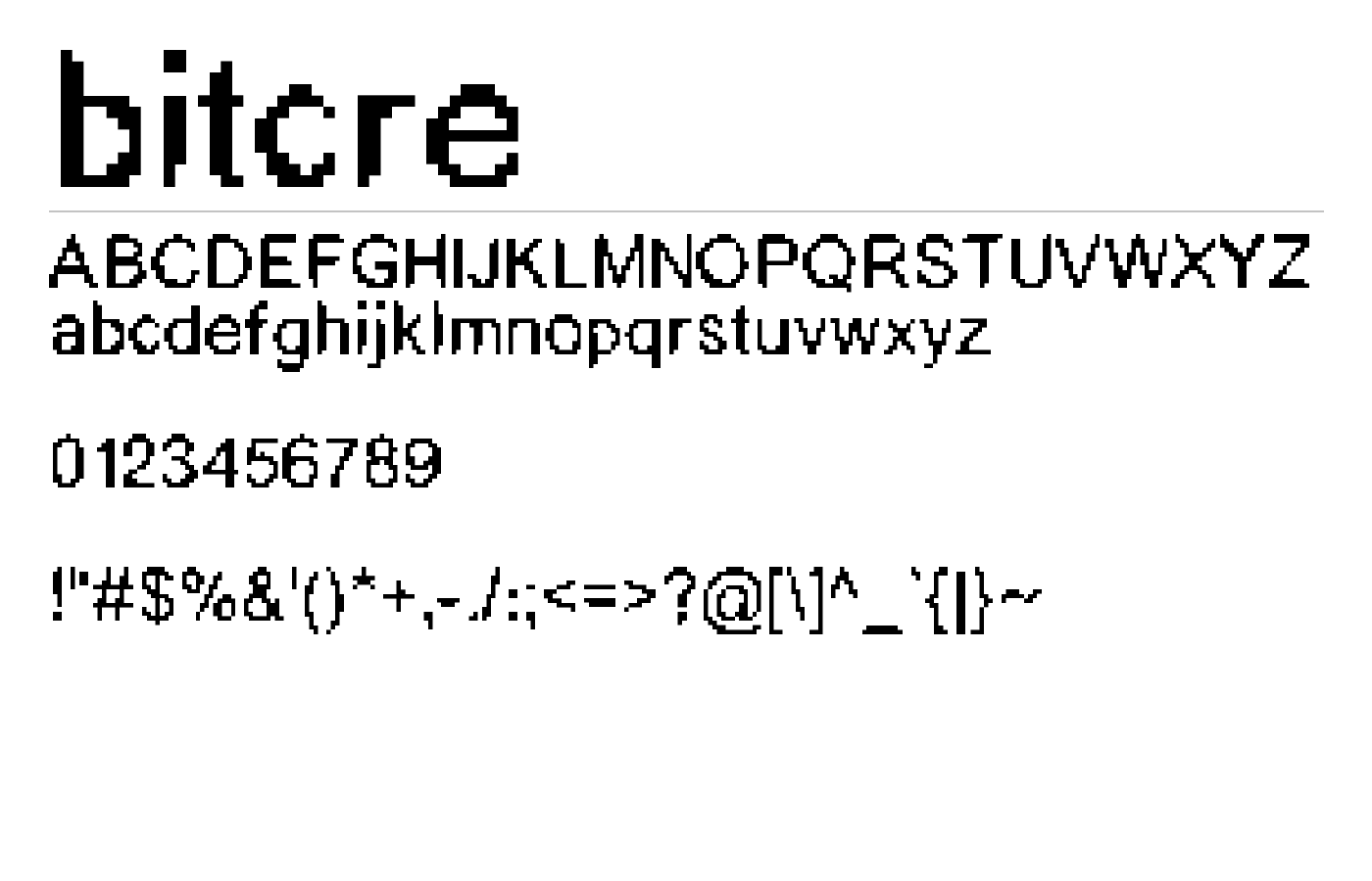 bitcre Font preview