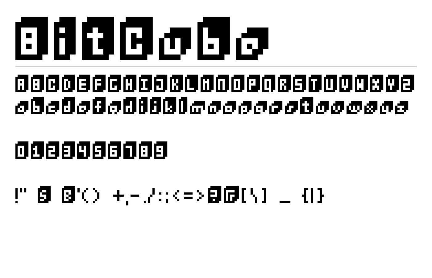 BitCube Font preview