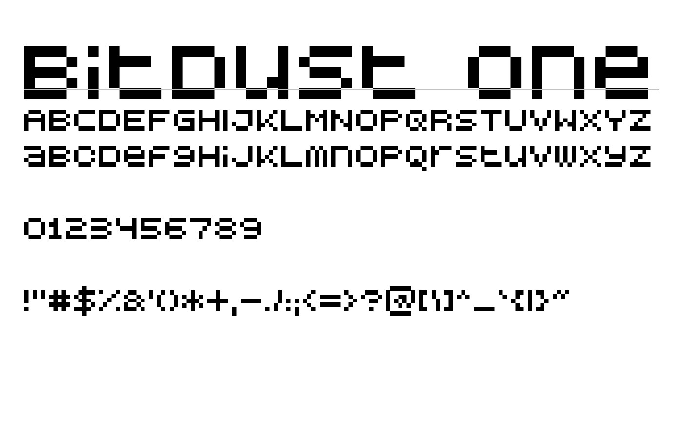 BitDust One Font preview