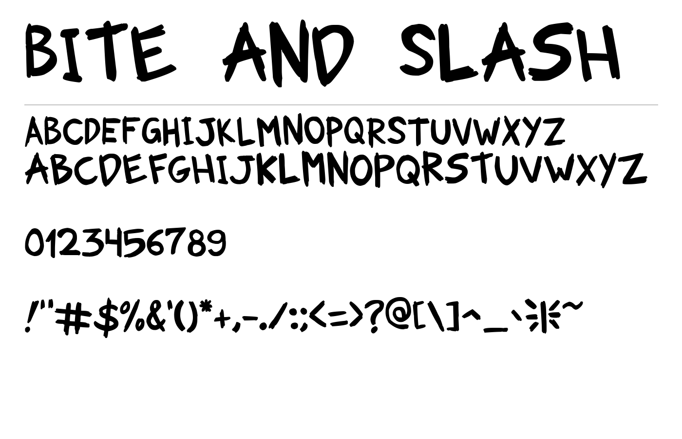 Bite and Slash Font preview