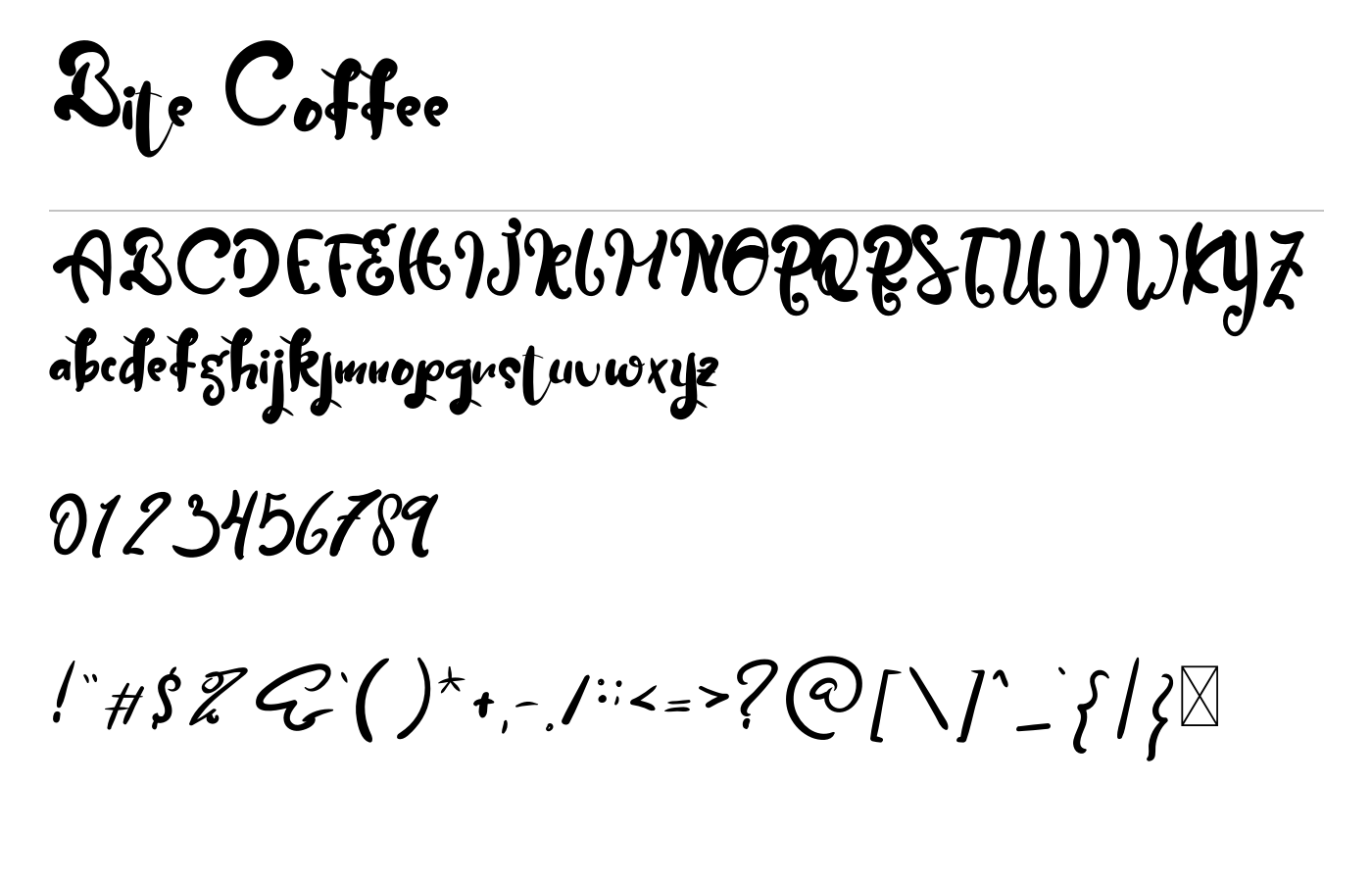 Bite Coffee Font preview