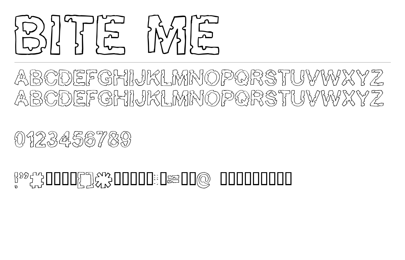 Bite me Font preview