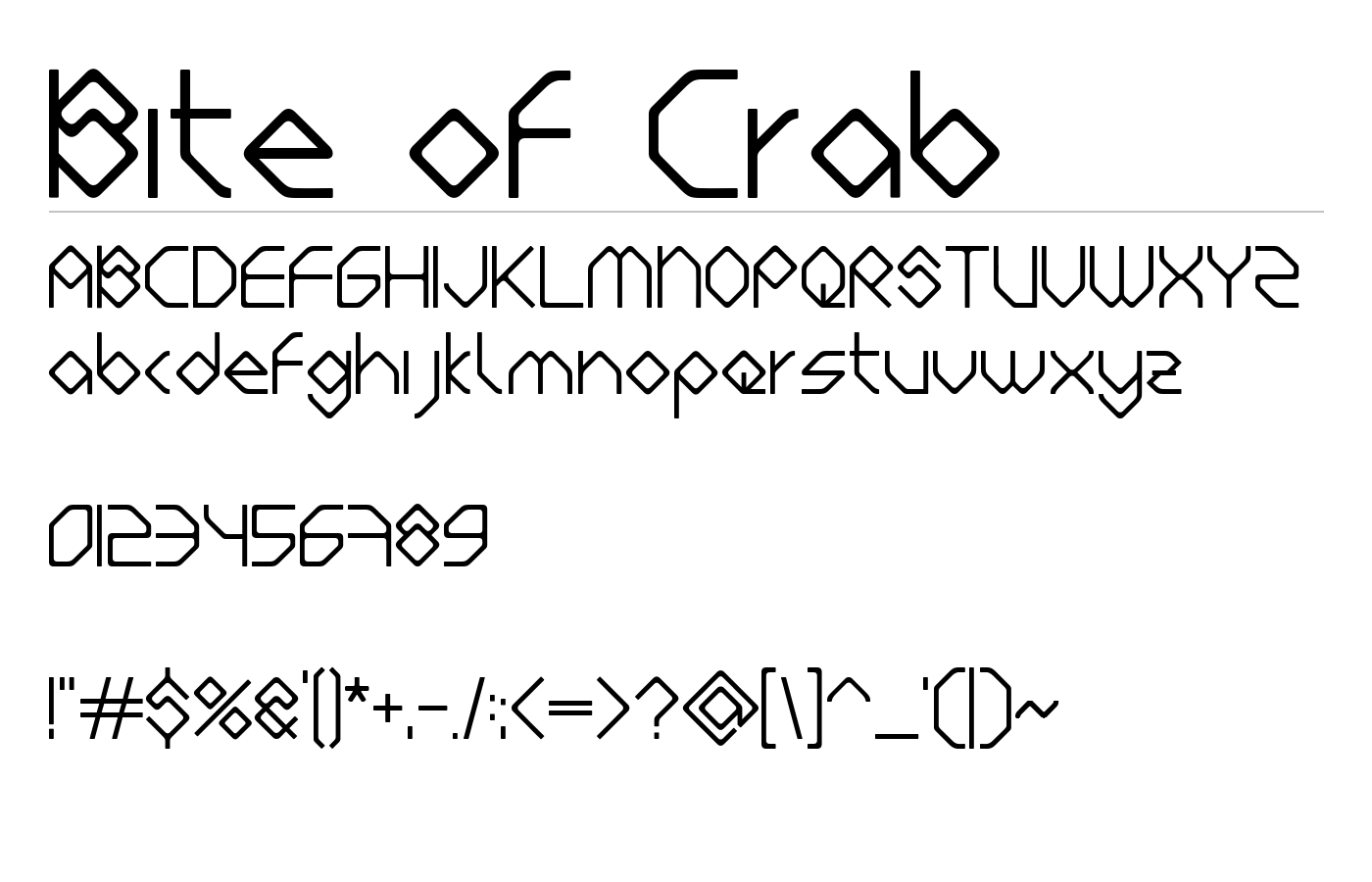 Bite of Crab Font preview
