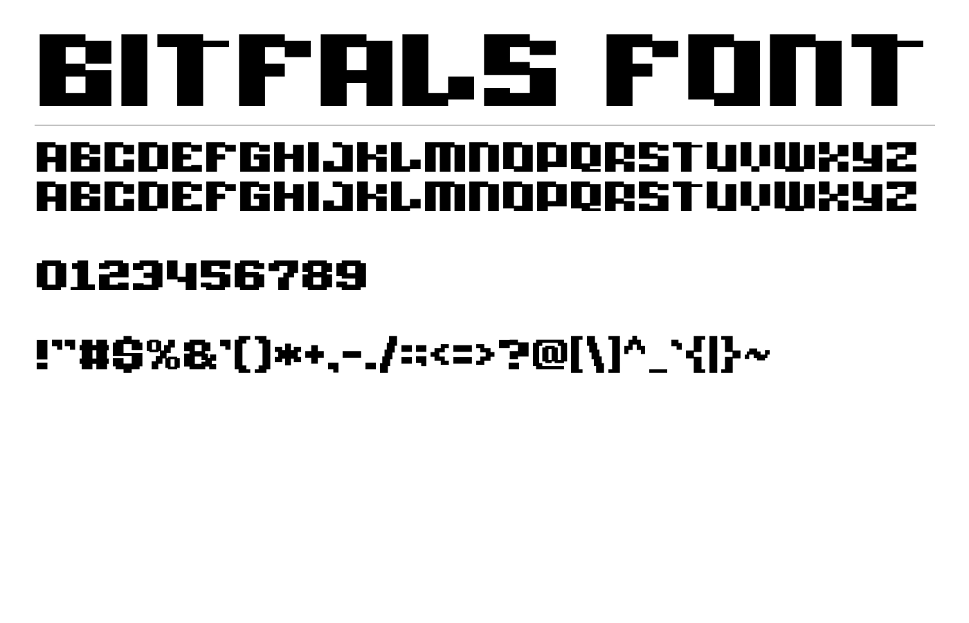 Bitfals Font preview