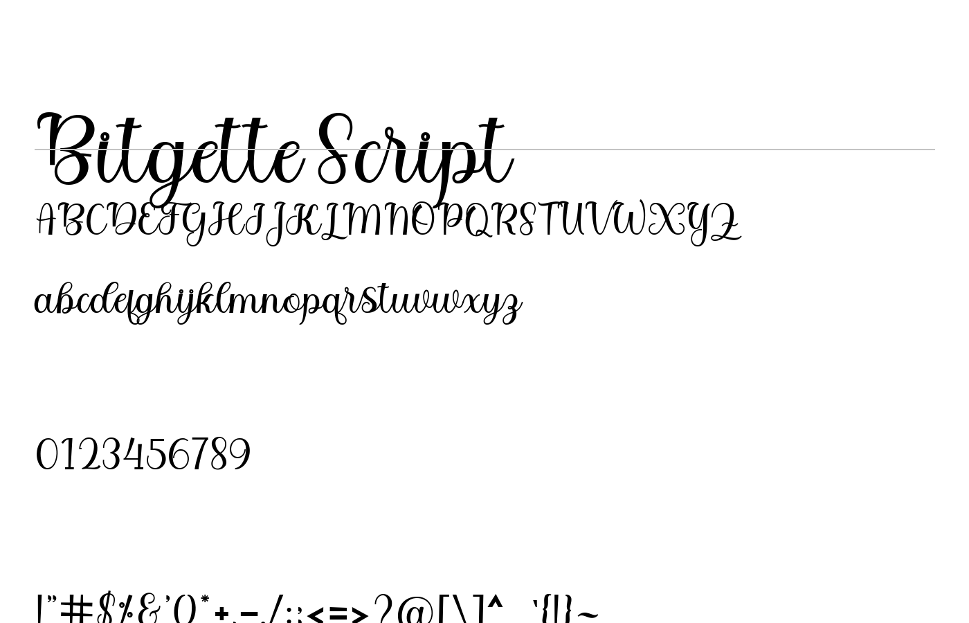 Bitgette Script Font preview