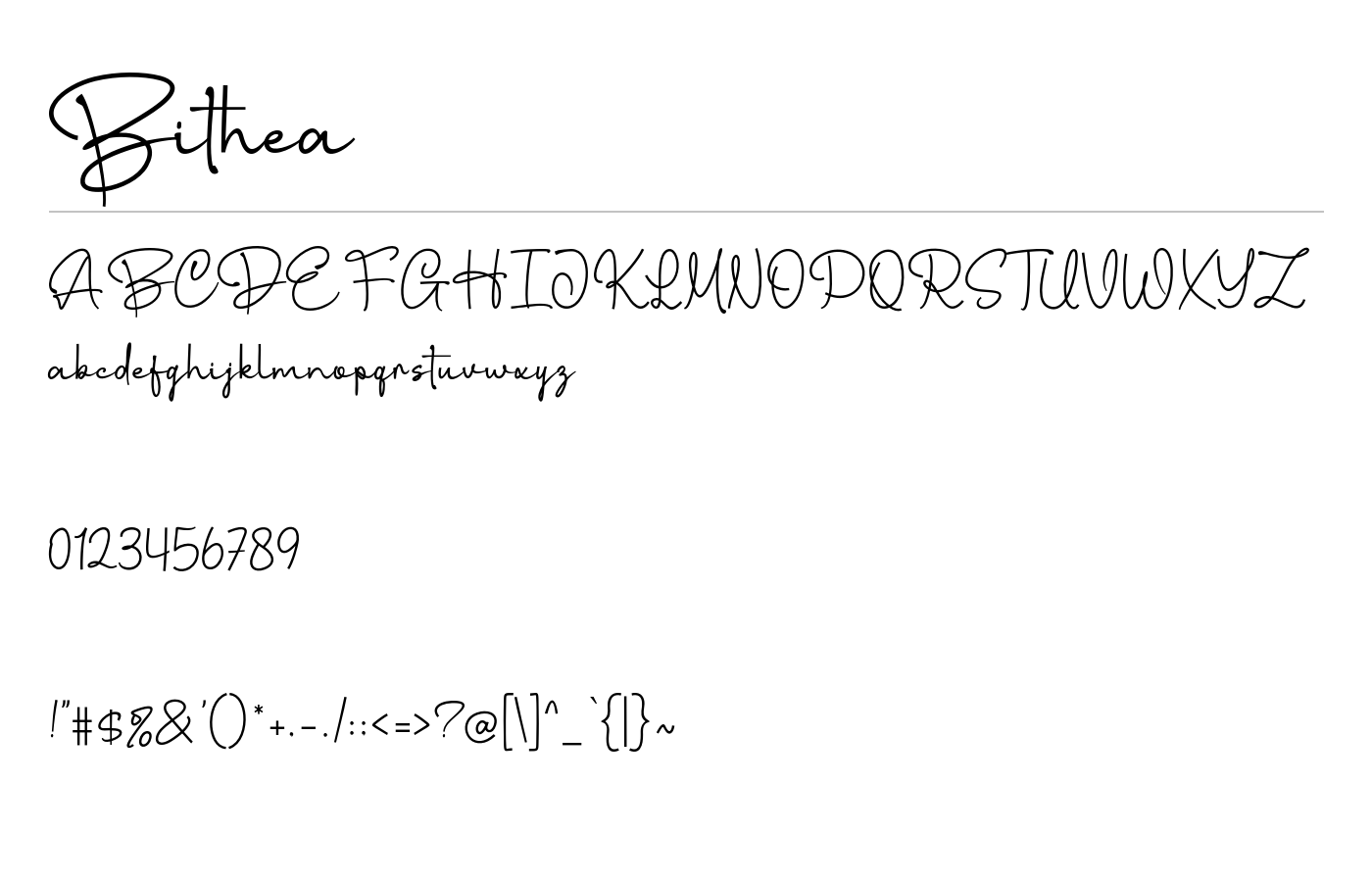 Bithea Font preview