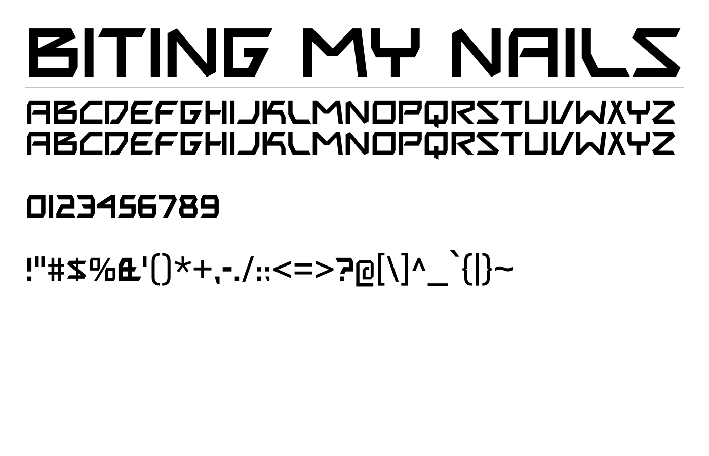 Biting My Nails Font preview