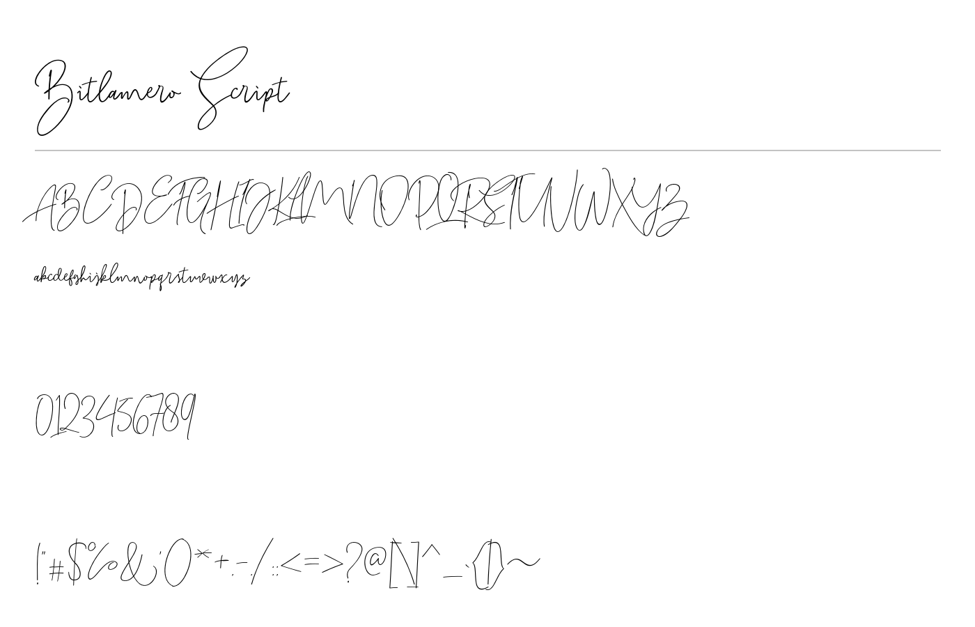 Bitlamero Script Font preview
