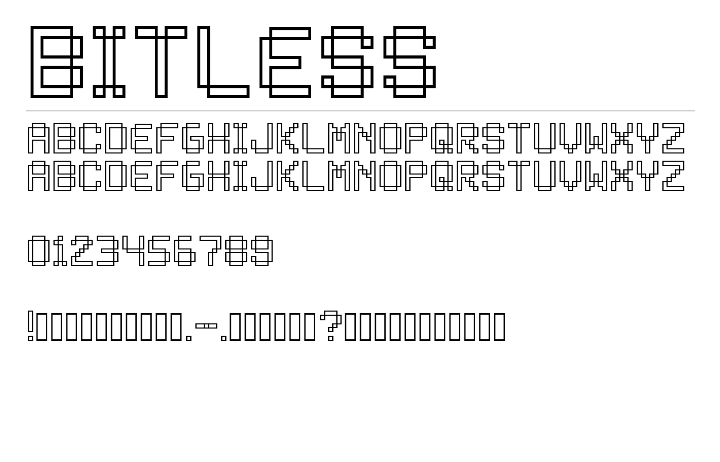 Bitless Font preview