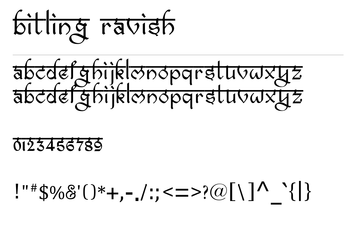 bitling ravish Font preview
