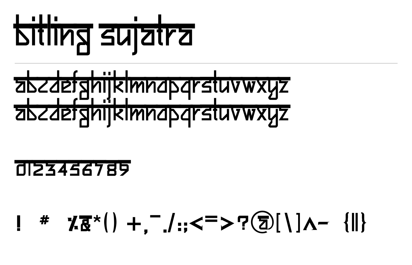 Bitling sujatra Font preview