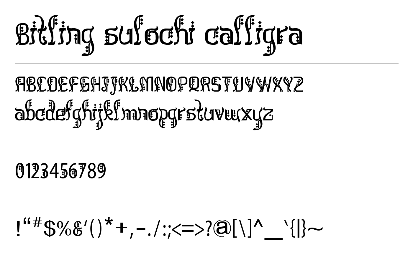 Bitling sulochi calligra Font preview