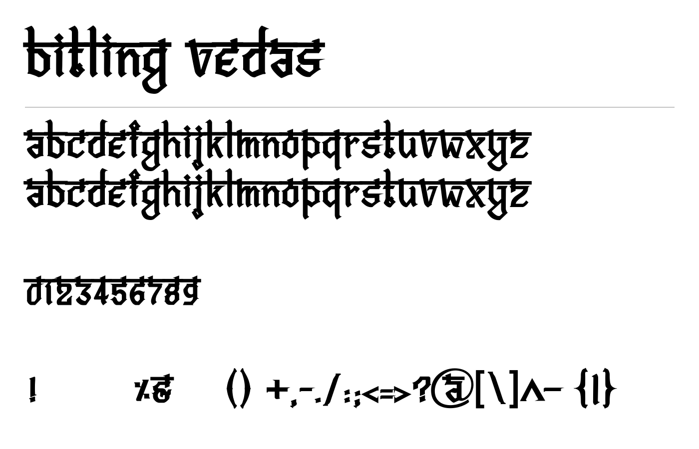 Bitling vedas Font preview